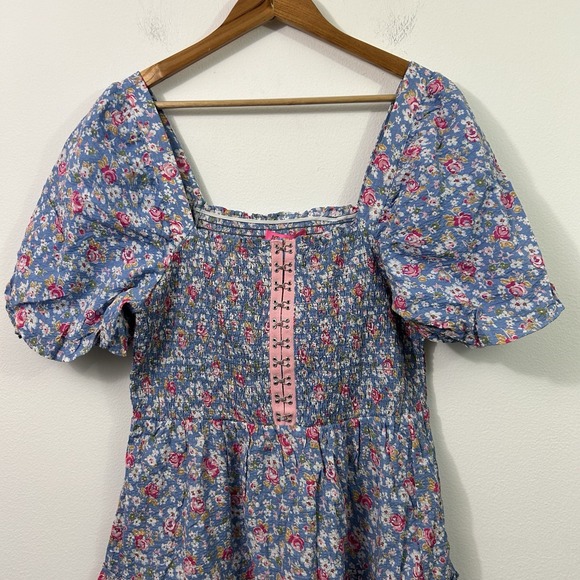 Betsey Johnson Dress Mini Blue Floral Size XL NEW - Picture 6 of 10